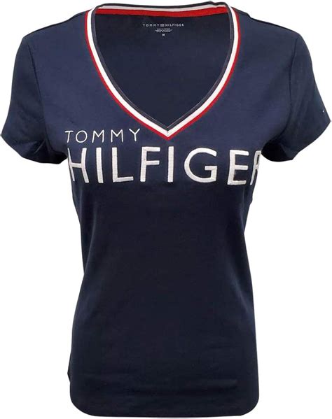 playeras tommy hilfiger mujer azul y rojo